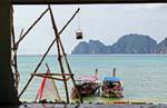 Long queues waiting boats, Koh Phi Phi, Thailand.