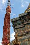 Totem near the chedi, Wat Phra That Lampang Luang, Thailand.