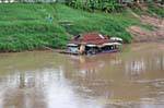 Floating homes of Nan River, Phitsanulok, Thailand.