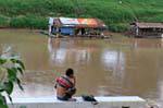 Houses on the Nan River, Phitsanulok, Thailand.