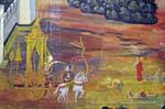 Paintings in Wat Yai, Wat Phra Sri Rattana Mahathat, Phitsanulok, Thailand.