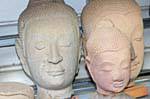 Heads with closed eyes, Phra Sri Rattana Mahathat Wat, Phitsanulok, Thailand.