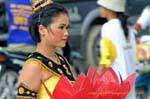 Girl red lotus Festival Patong, Phuket, Thailand.