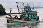 Fishing boat back, Phuket Town Gypsy, Thailand.