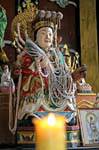 Chinese god wearing necklaces, Phuket Town Gypsy, Thailand.