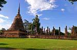 A bell-shaped stupa, Sukhothai, Wat Sa Si, Thailand.