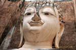 Head of Buddha sitting 15 meters, Sukhothai, Wat Sri Chum, Thailand.