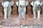 Outgoing Elephants wall, Wat Chang Lom, Old Sukhothai, Sukhothai, Wat Chang Rop, Thailand.