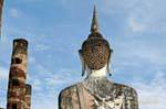 The small vihan, rear view, Sukhothai, Wat Mahathat, Thailand.