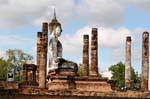 Buddha Profile Grand Viharn, Sukhothai, Wat Mahathat, Thailand.