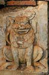 a bas-relief toad, Sukhothai, Wat Mahathat, Thailand.