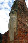 Buddha remains on brick wall, Sukhothai, Wat Phra Pai Luang, Thailand.