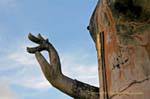 Close-up on hand Buddha, Sukhothai, Wat Trapang Ngoen, Thailand.