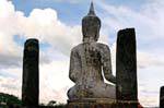 Buddha back view, Sukhothai, Wat Trapang Ngoen, Thailand.