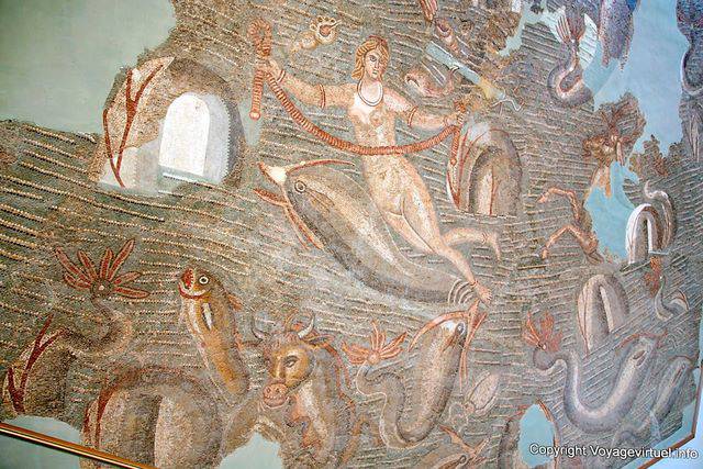 The Goddess of the sea and fish mosaic, Bardo Museum - Tunisia