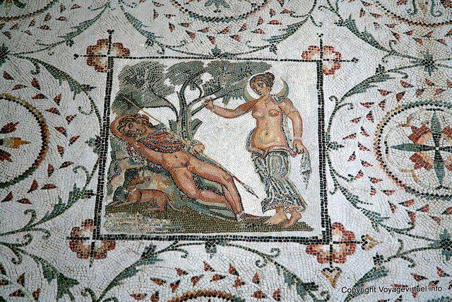Sex in the countryside, mosaic fragment, National Museum of Bardo - Tunisia