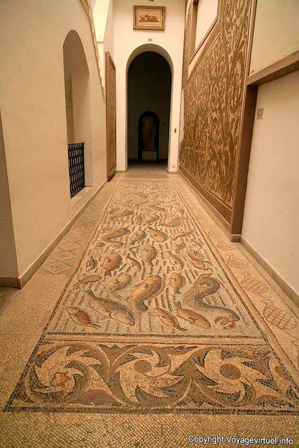 Corridor to fish, terrazzo, Bardo Museum - Tunisia