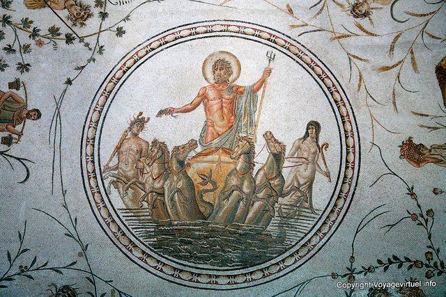 Triumph of Neptune, mosaics, Dougga room, Bardo Museum - Tunisia