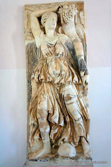 National Museum of Carthage, bas-relief of a woman carrying a cornucopia - Tunisia