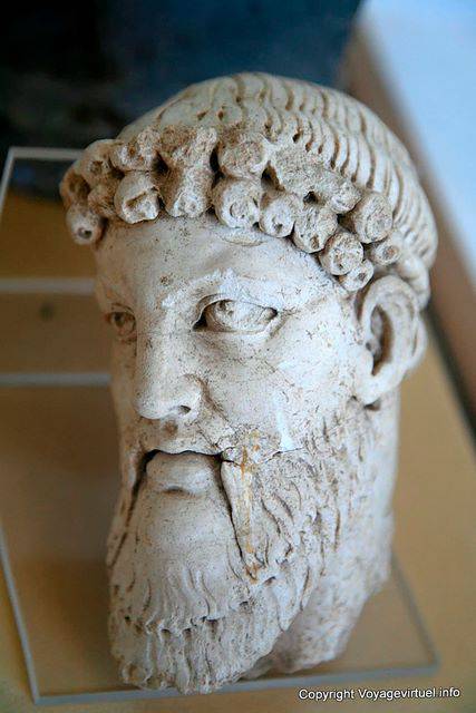 National Museum of Carthage, sculpture, bearded head - Tunisia