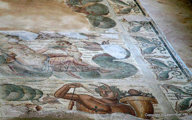 National Museum of Carthage, fragment of a giant mosaic - Tunisia