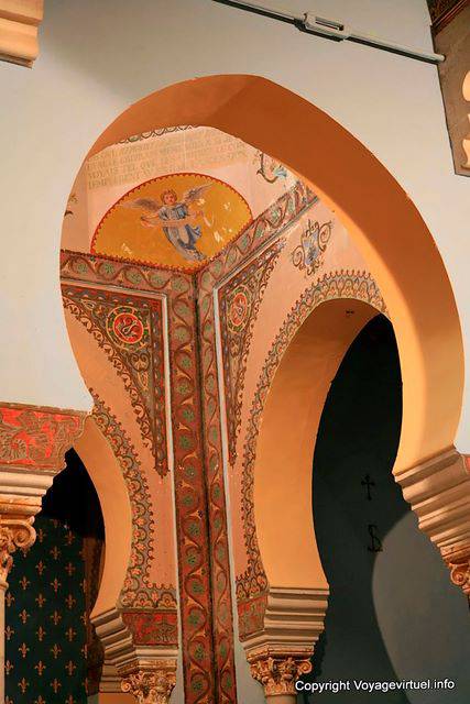 Painted arches of Byzantine-Moorish style, Saint Louis Cathedral, Carthage - Tunisia