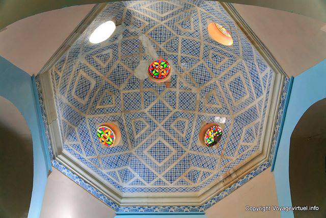 Carthage, Saint Louis Cathedral, arabesques of a blue dome - Tunisia