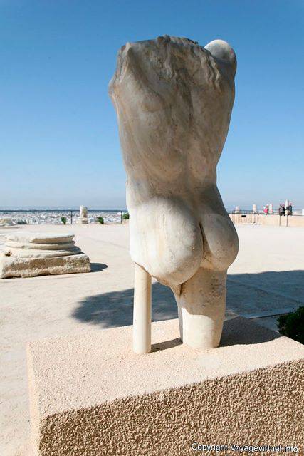 Carthage, archaeological site, the posterior for posterity, white marble statue - Tunisia