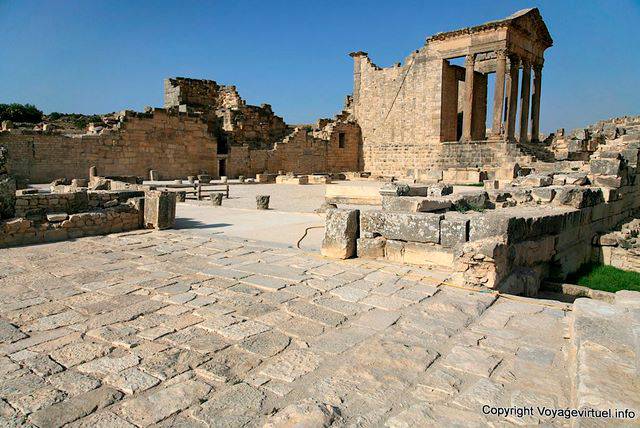 Dougga, the Capitol as seen from the Western Forum - Tunisia