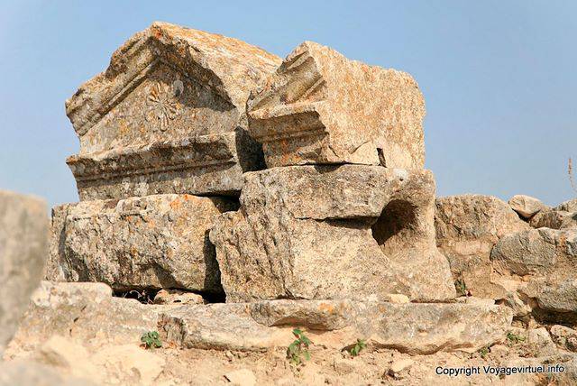 Dougga, stone pipe remains - Tunisia