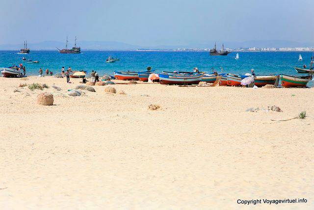 Hammamet, beach and fishing boats - Tunisia