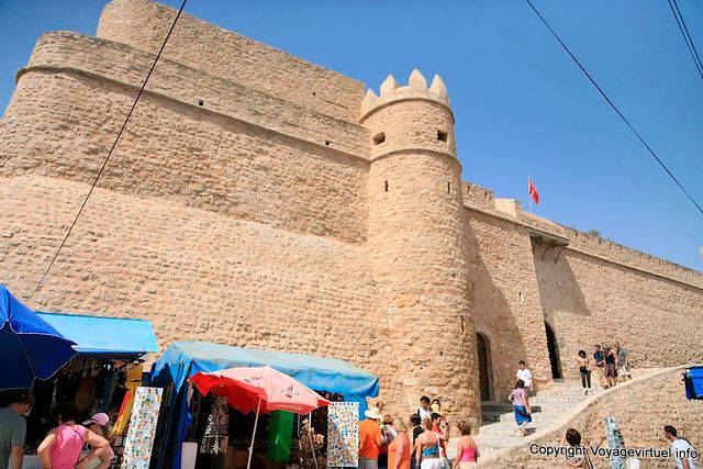 Tower and stairs of the Kasbah or Ribat Hammamet - Tunisia