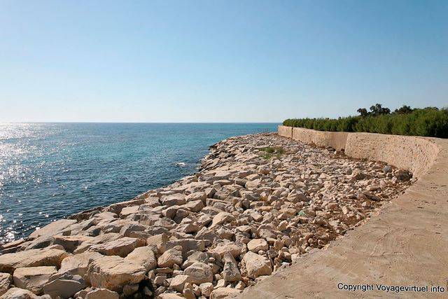 Kerkuane the wall of the city bordering the Mediterranean Sea - Tunisia