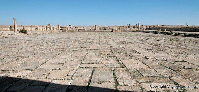 Archaeological Site Maktar The Forum seen from the Arch of Trajan - Tunisia