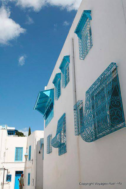 Sidi Bou Said, window decorations - Tunisia