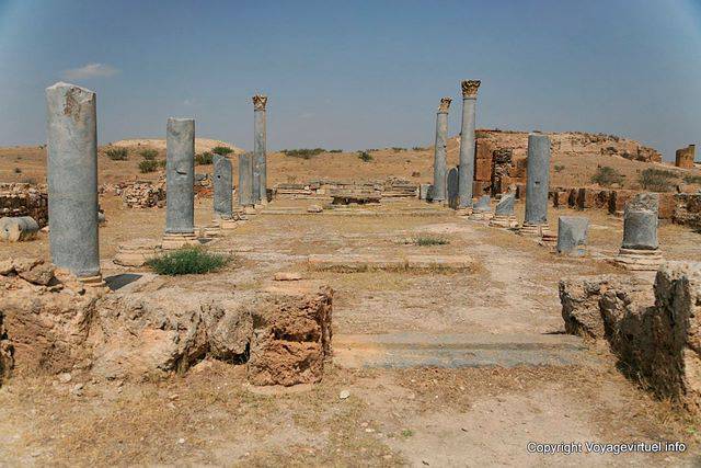 the court in the temple of Baal and Tanit-Saturn-Ceres transformed into a church in the Roman era, Thuburbo Majus - Tunisia