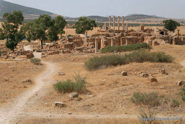 Thuburbo Majus view of the Forum and Capitol - Tunisia