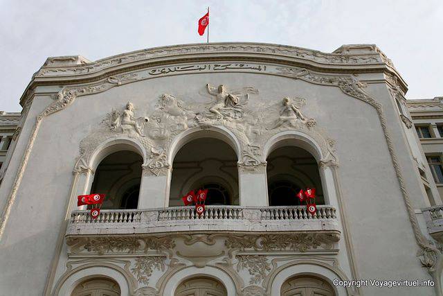 Facade of the Municipal Theatre, Tunis - Tunisia
