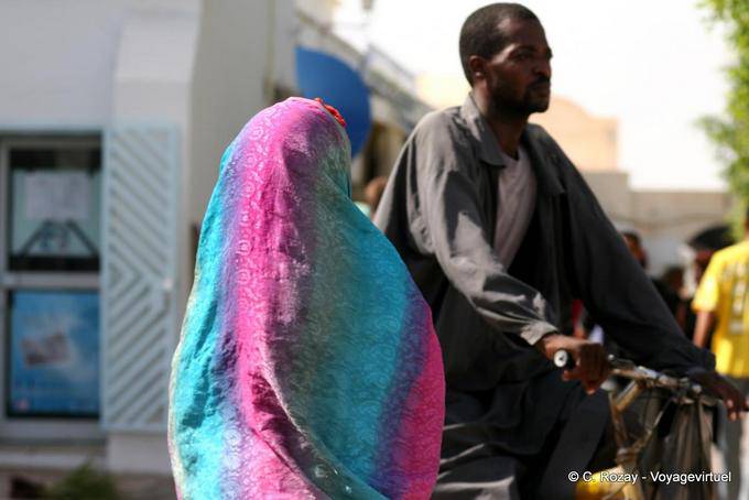 Woman in Fouta, Djerba, Houmt Souk - Tunisia