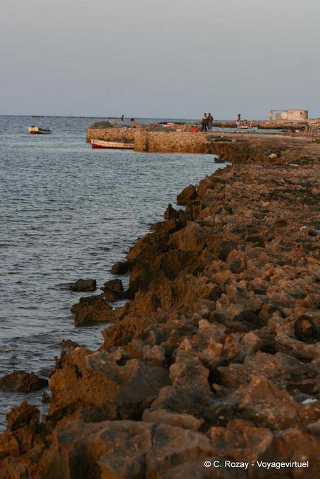Volcanic rock coast towards bordj Jillil, Djerba - Tunisia