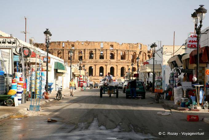 El Jem, view from the souk - Tunisia