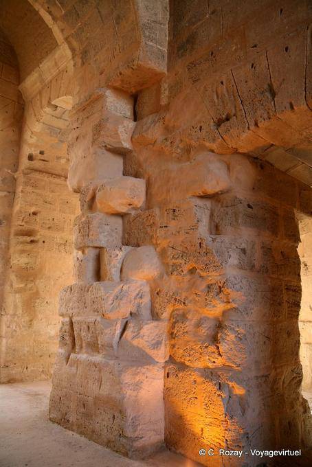 Under the arena in basements, Amphitheatre of El Jem - Tunisia
