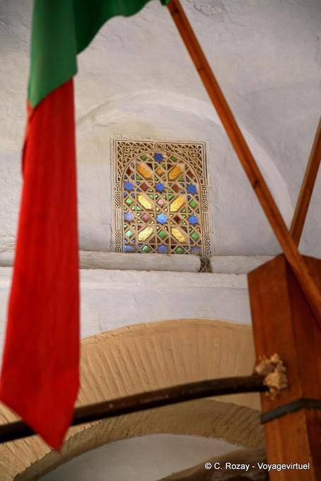 Flag and stained glass, Bir Barouta, Kairouan - Tunisia