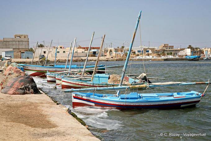 Floukas alignment in the old port, El Attaya, Kerkennah - Tunisia