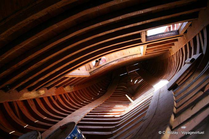 Interior architecture of a traditional boat construction, El Attaya - Tunisia