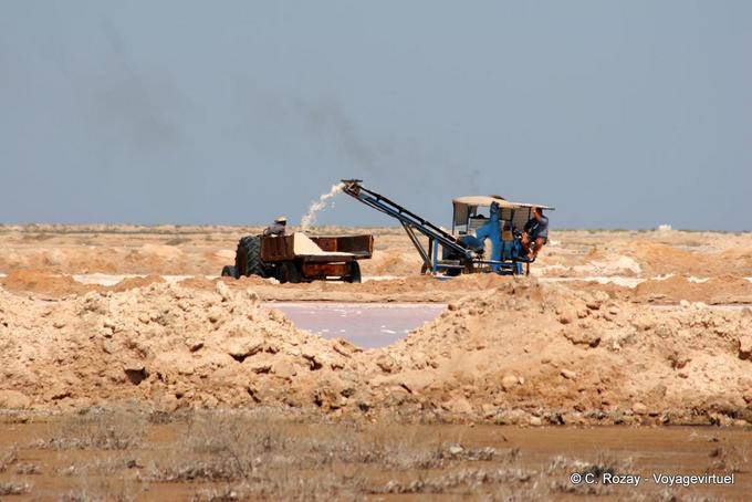 Mouemla, salt harvesting, Kerkennah - Tunisia