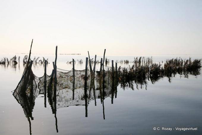 Nets and palm leaves up the charfia, Ouled Kacem, Kerkennah - Tunisia