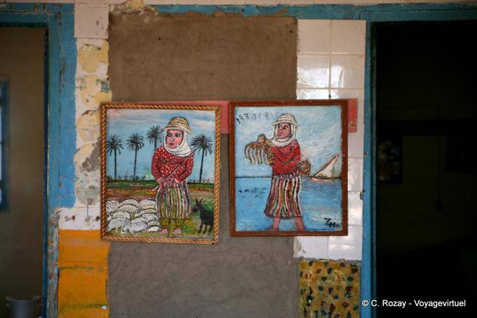 Tables Mouldi Zalila representing kerkenniennes, Kerkennah - Tunisia