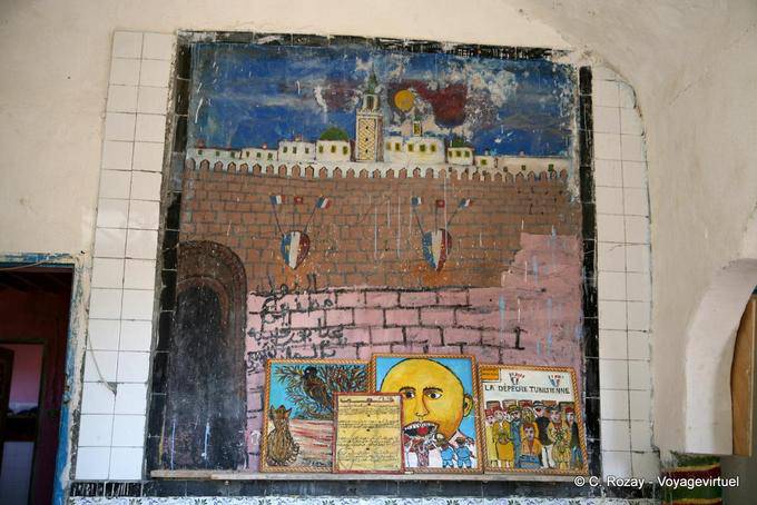 Mural inside the house of Mouldi Zalila, Kerkennah - Tunisia