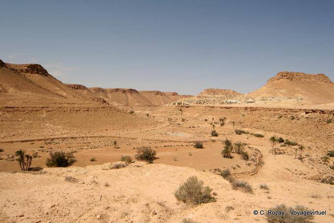 Ksar Chenini, panoramic view of the landscape - Tunisia